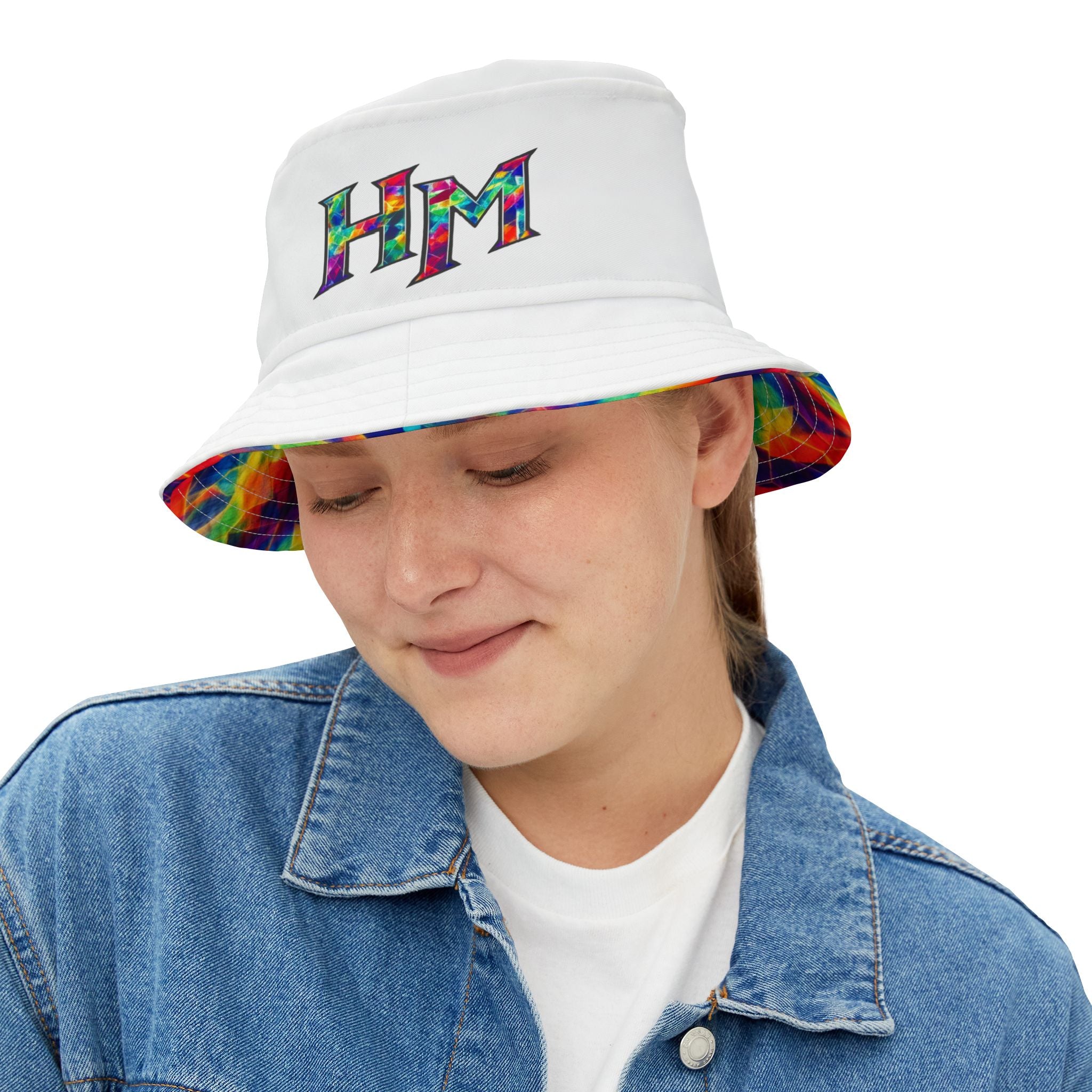HardstyleMoguls 'The Drop' White Bucket Hat — Hardstyle Bucket Hat AOP - Hardstyle is my Style