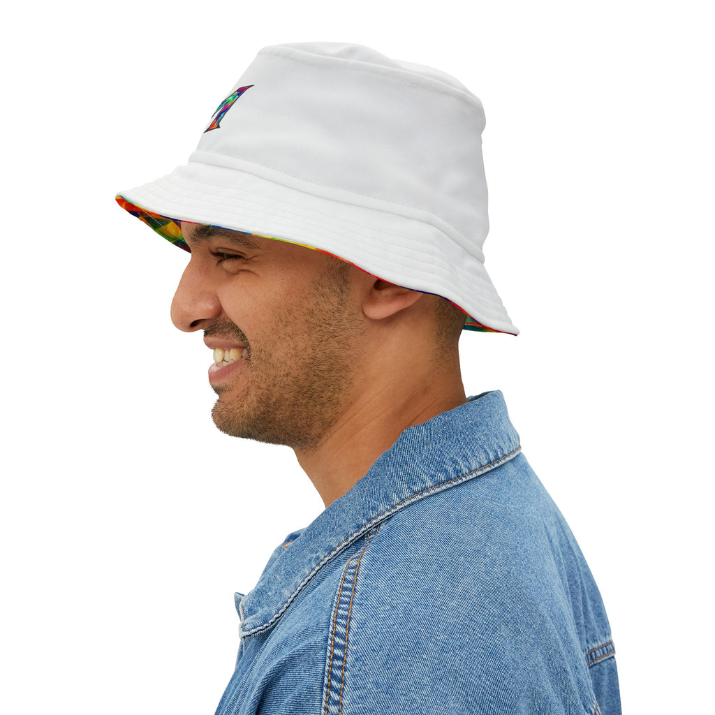 HardstyleMoguls 'The Drop' White Bucket Hat — Hardstyle Bucket Hat AOP - Hardstyle is my Style